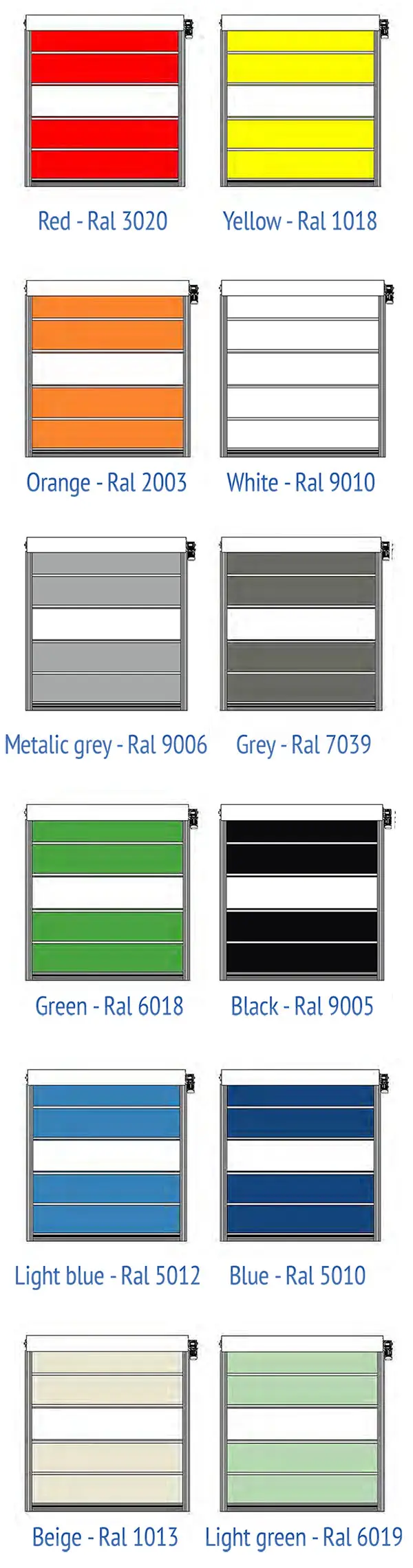 Fast Folding PVC Door Colors