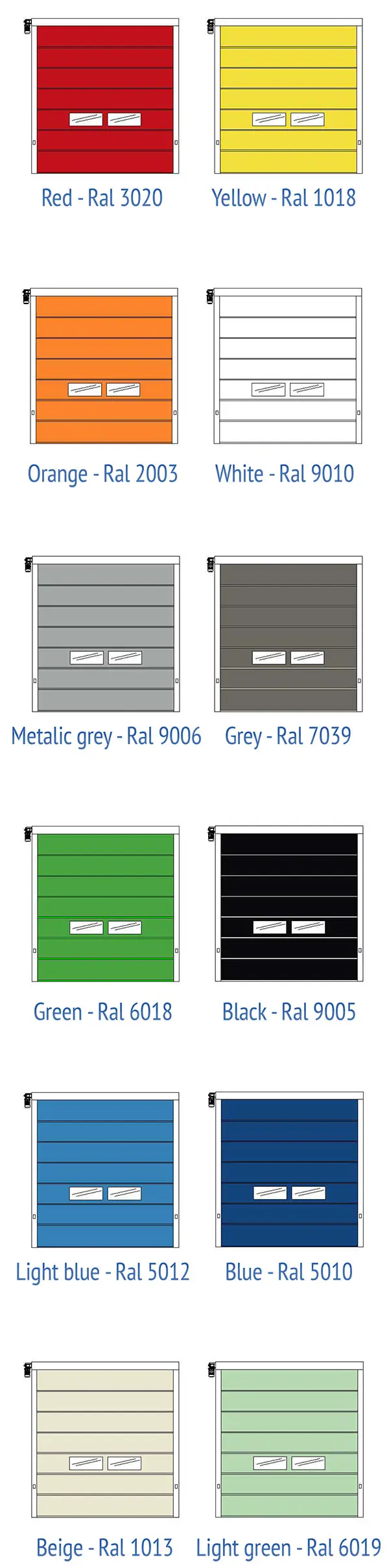 Fast Folding PVC Door Colors